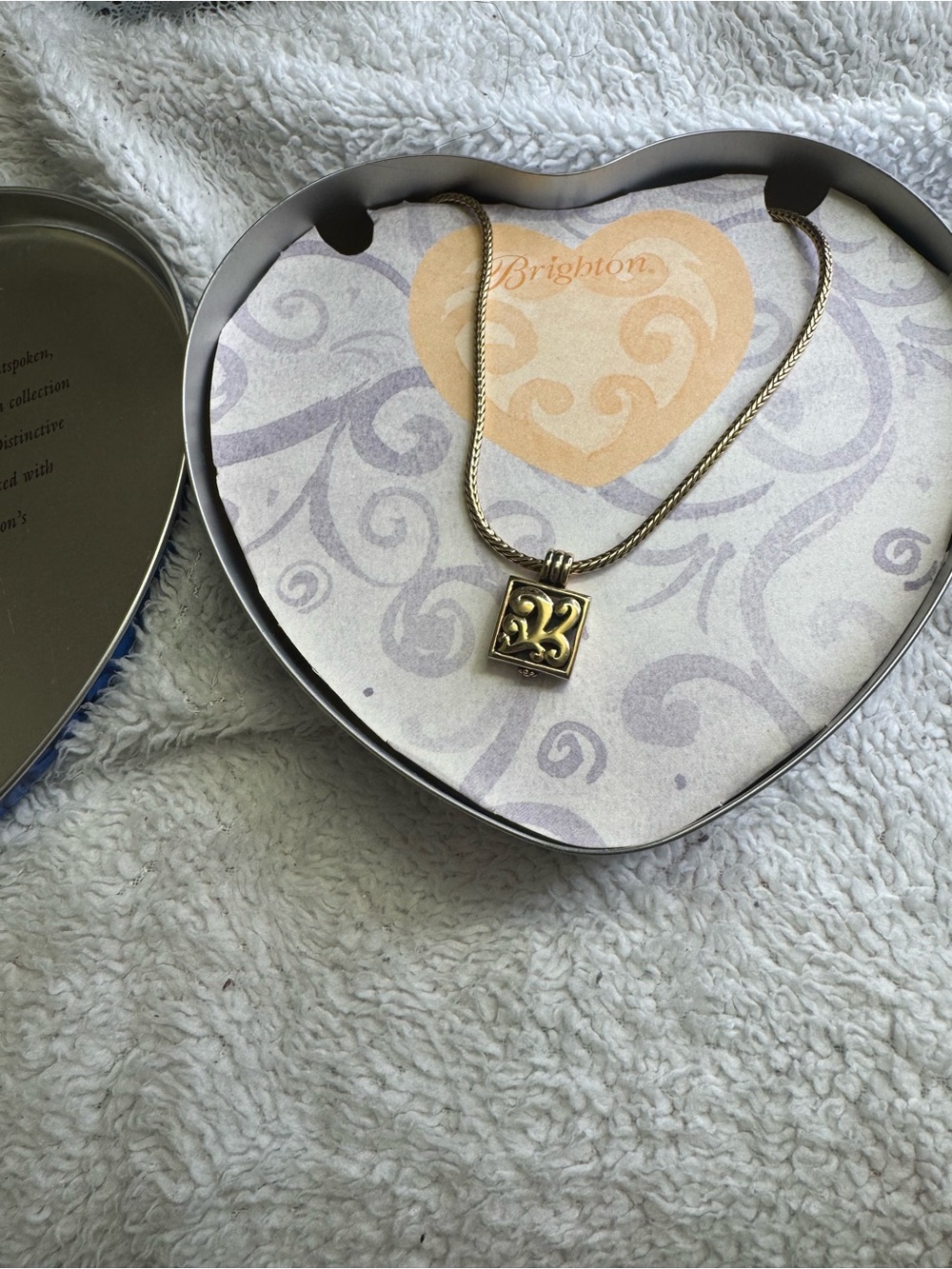 Brighton Gold-Tone Square Scroll Pendant Necklace